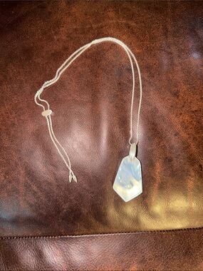 Kendra Scott Iridescent White Geometric Pendant Necklace